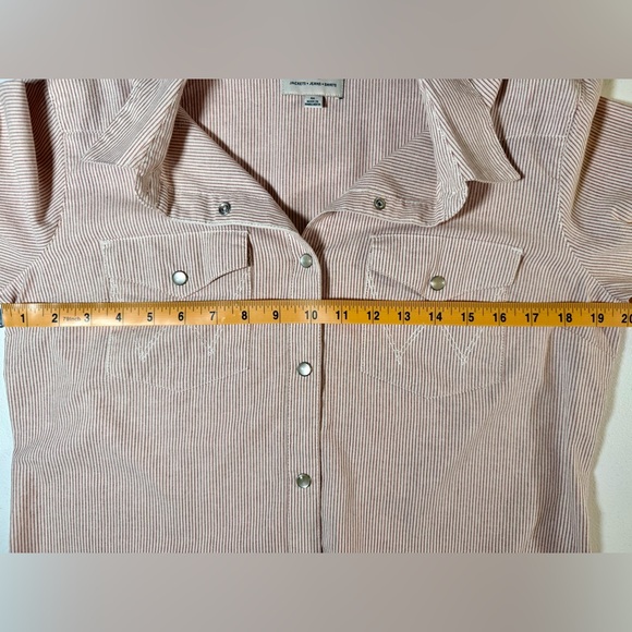 Wrangler Western Snap Shirt Women’s M Red Pinstripe Cotton Cowboy Top - Picture 9 of 11